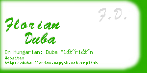 florian duba business card